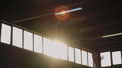 Sunlight from the window of a factory, sunlight from the window of a factory Stock Footage 280795088