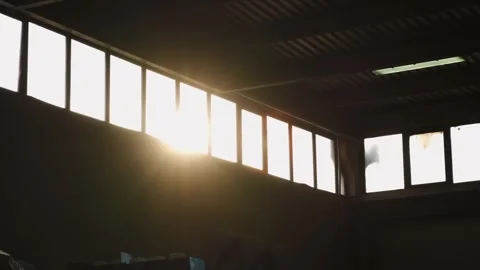 Sunlight from the window of a factory, sunlight from the window of a factory Stock Footage 280795654