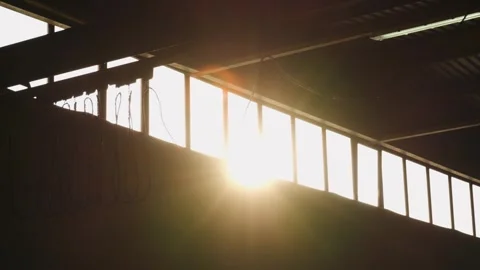Sunlight from the window of a factory, sunlight from the window of a factory Video stock 280795662