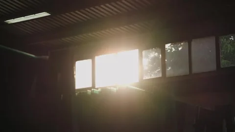 Sunlight from the window of a factory, sunlight from the window of a factory Video stock 280795854