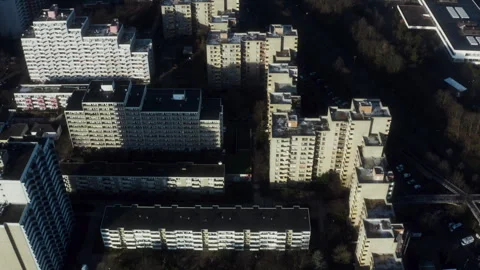 Sunlit Apartment Complex Aerial View, Cologne Stock Footage 340933460
