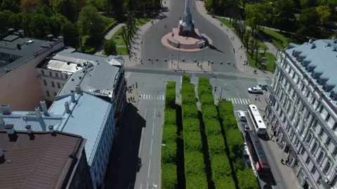 Sunlit Architecture in Riga Old Town Stock Footage 310053284