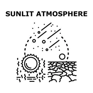 Sunlit atmosphere concept displaying meteors and drought Stock Illustration