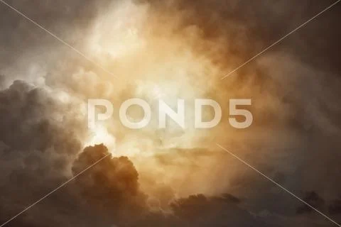 Sunlit clouds in heavenly sky Stock Photos