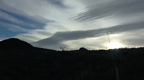 Sunlit Clouds over Beartooth Plateau in Montana Stock Footage 95960165