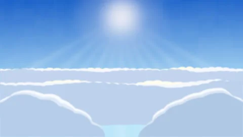 Sunlit clouds sky loop animation background flying heaven element Stock Footage 347250924