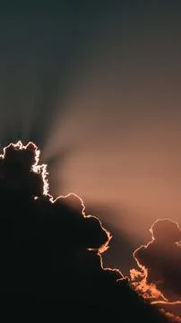 Sunlit Clouds at Sunset Stock Photos