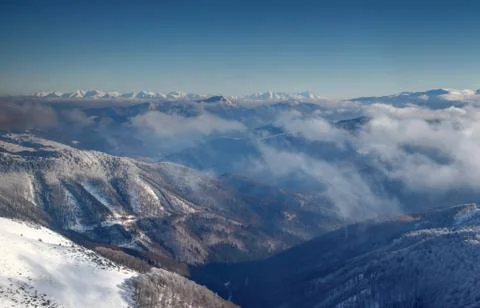 Sunlit forests in Revucka valley between Fatra and Low Tatras Stock Photos
