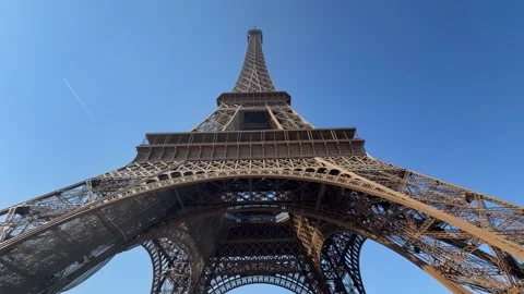 Sunlit framework highlights detailed rivets and majestic height Stock Footage 337183635