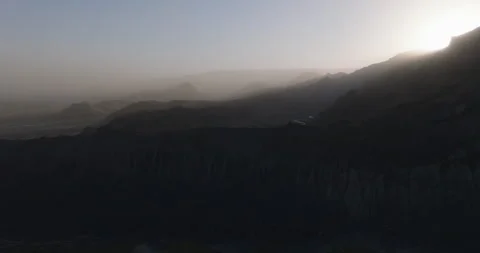 Sunlit Iceland Ridges with Expansive Landscape, Aerial Stock Footage 321702433