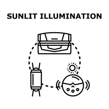 Sunlit illumination creating comfortable lighting at home Stock Illustration