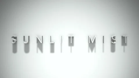 Sunlit mist 3D title animation with shadows on a white background Stock Footage 297661992