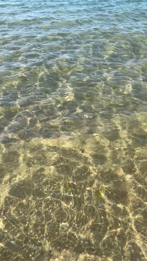 Sunlit ocean surface showing sand through clear water 動画素材 329319813