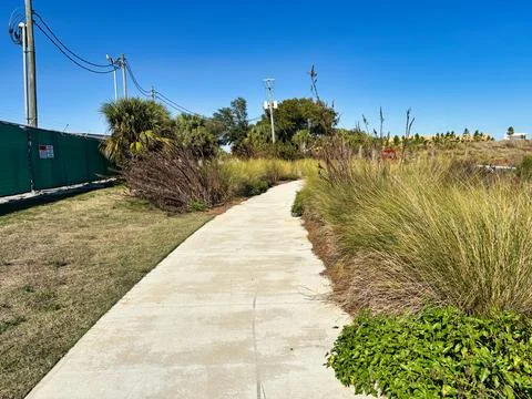 Sunlit Path at Bruce Beach Park Stock Photos
