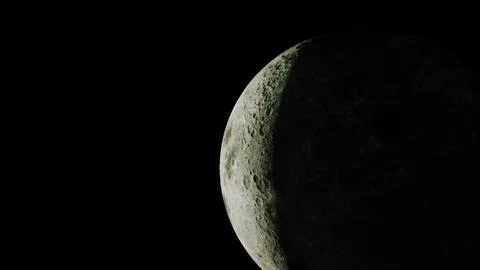 Sunlit portion of the lunar landscape visible from a distance Illustrazione stock