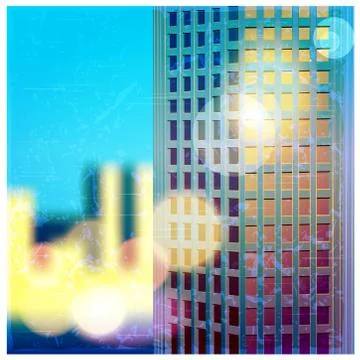 Sunlit skyscraper Stock Illustration