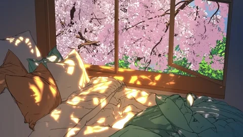 Sunlit Spring Bedroom Stock Footage 342125821