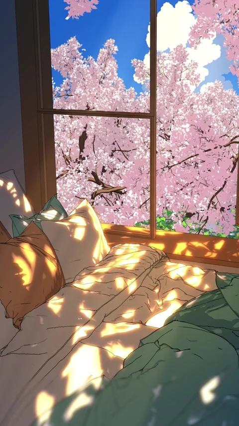 Sunlit Spring Bedroom Stock Footage 342126036