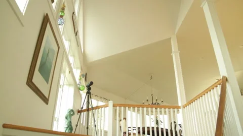 Sunlit Staircase Stock Footage 40813256