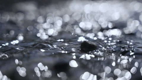 A sunlit stream covered with scattered light flecks 動画素材 323350209