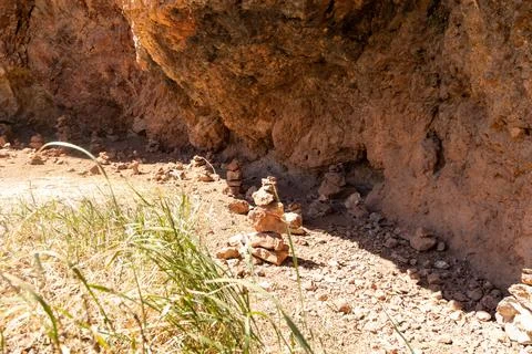 Sunlit Trail Through the Rugged Cliffs of Armenia Stock Photos