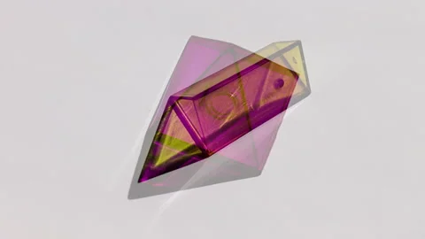 Sunlit Transparent Forms Creating Unique Patterns in Purple and Yellow Stock Footage 305076743