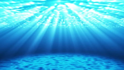 Sunlit Underwater Rays Over Rippling Ocean Floor Animation Видео 344314457