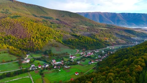 Sunlit Village Stock-Footage 296856051