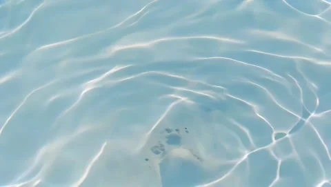 Sunlit Water Surface with Caustic Ripples, Blue Turquoise Pool 4K Video Video stock 316220878