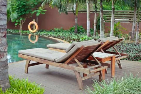 Sunloungers Stock-Fotos
