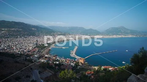Sunny bay in Alanya Stock Photos