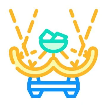 Sunny bbq color icon vector illustration flat 스톡 일러스트