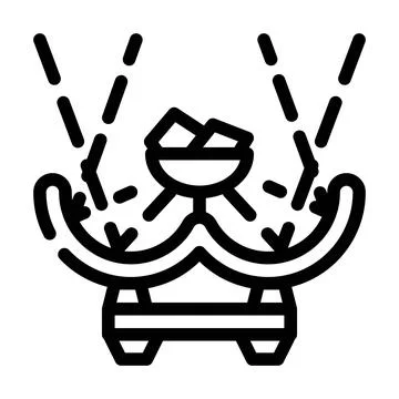 Sunny bbq line icon vector illustration flat イラスト素材