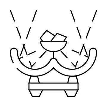 Sunny bbq line icon vector illustration flat 스톡 일러스트
