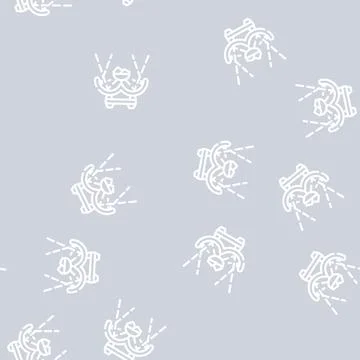 Sunny bbq line vector seamless pattern flat Stock Illustration