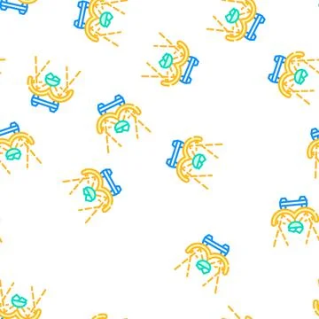 Sunny bbq vector seamless pattern flat Stock Illustration