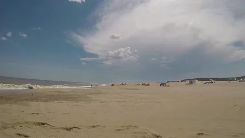 Sunny beach day with storm Stock Footage 150772957