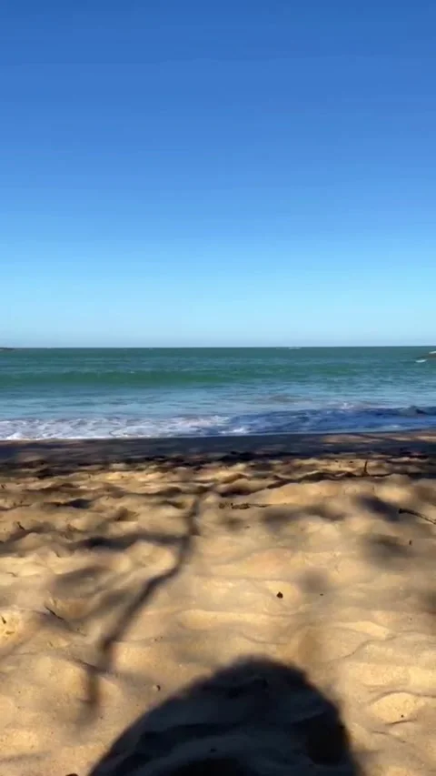 Sunny Beach Landscape with Waves and Sand Stock Footage 341039391