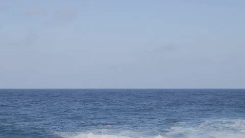 Sunny beach sea horizon in summer Video stock 147077053