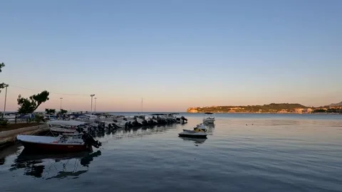Sunny beach view laganas Video stock 200785507