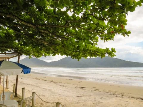 Sunny beach with waves in the background Stock Photos