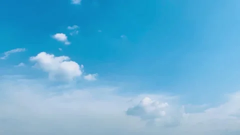 Sunny Blue Sky With Clouds And Sun. Time lapse of sky clouds. Stock Footage 171412460