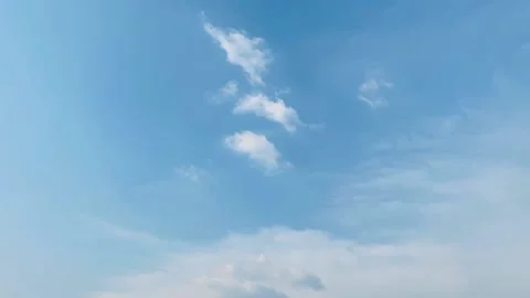 Sunny Blue Sky With Clouds And Sun. Time lapse of sky clouds. Video stock 171412463