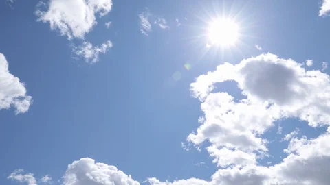Sunny blue sky with clouds Stock Footage 128253876