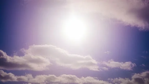 Sunny blue sky with clouds time lapse Stock Footage 143273113
