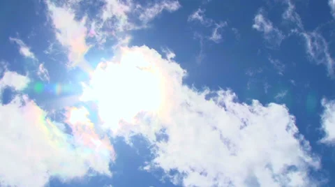 Sunny Blue Sky with Clouds Timelapse Stock Footage 35897027