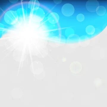 Sunny bright blue vector background, bright winter snowy abstract backdrop Stock Illustration