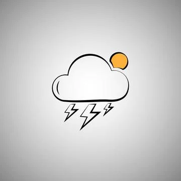 Sunny with a Chance of Thunderstorms. cloud computing concept 스톡 일러스트
