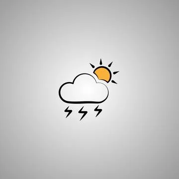 Sunny with a Chance of Thunderstorms Stock Illustration