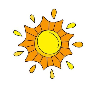 Sunny children vector doodle Template for books Stock Illustration